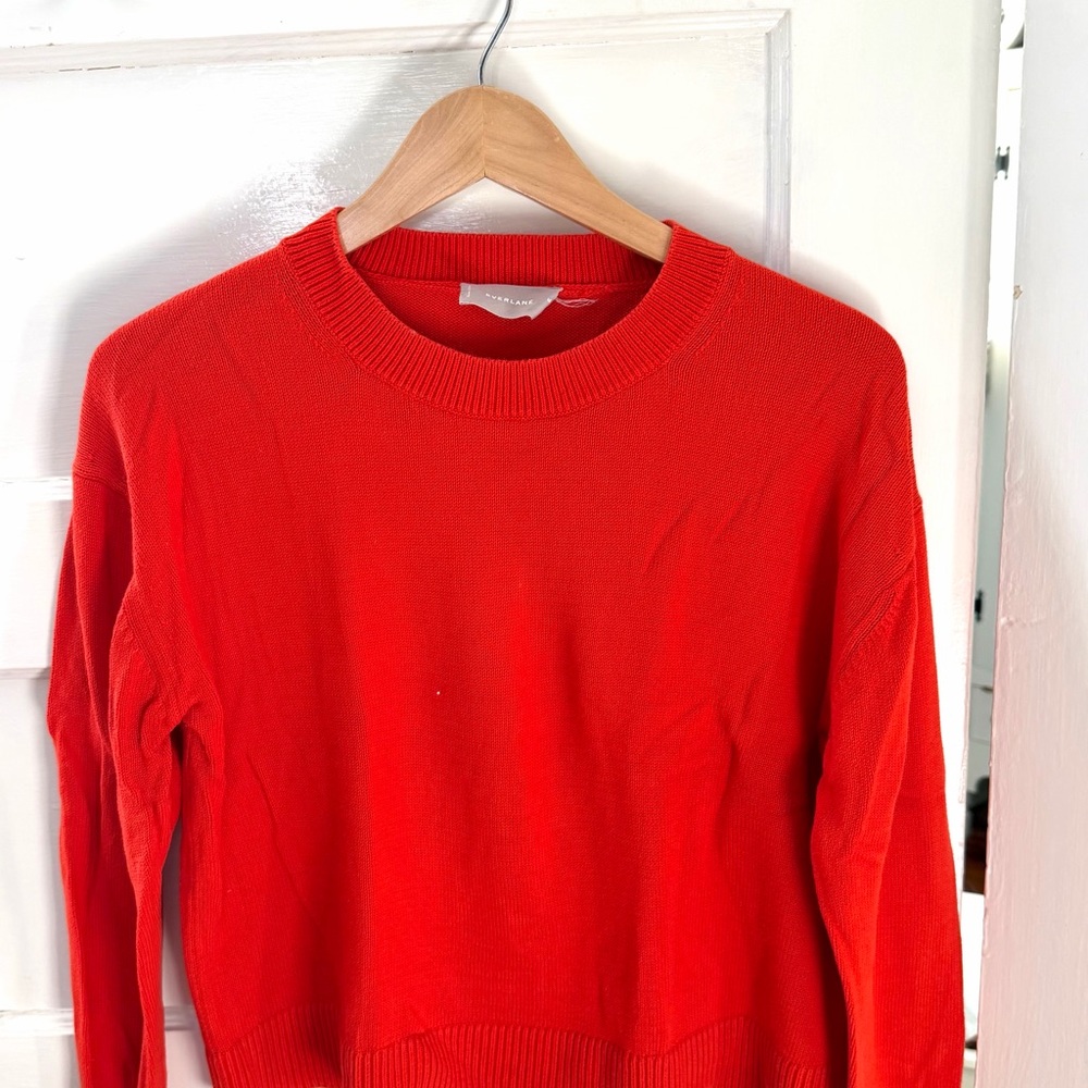 Everlane Bright Red Crew Neck Sweater